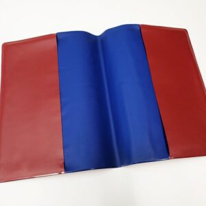 porsche-928-parts (239) vintage original maroon blue vinyl porsche owners drivers manual jacket cover case pouch 460420
