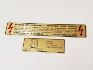 porsche 928 32 valve high voltage firing order radiator gold metal foil sticker decal 92870116302 96470116300 92800610503