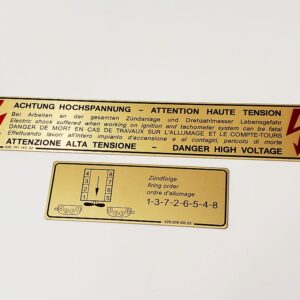porsche 928 32 valve high voltage firing order radiator gold metal foil sticker decal 92870116302 96470116300 92800610503