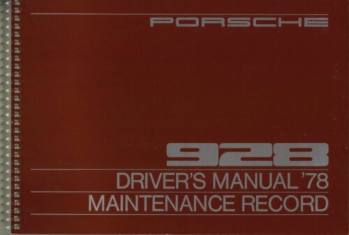 78 porsche 928 owners drivers manual wkd467620