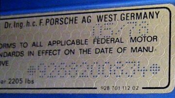 1978 porsche 928 production serial numbers