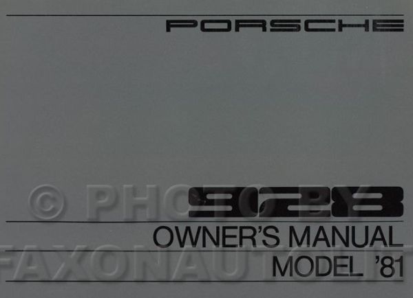 porsche 928 owners manual 1981 us english