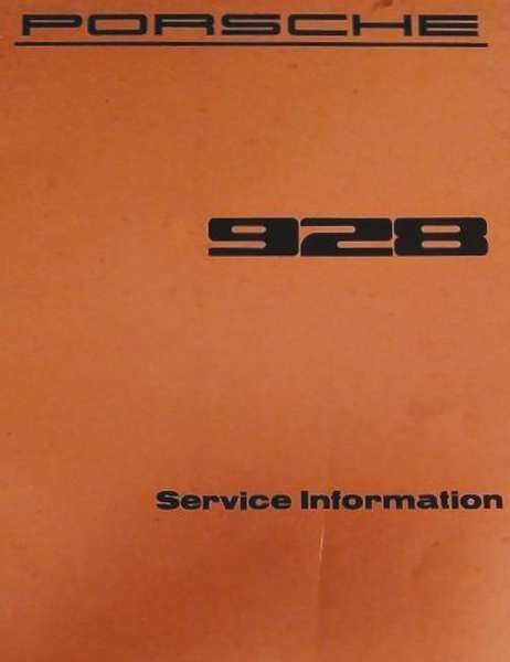 porsche 928 service information manual 1978