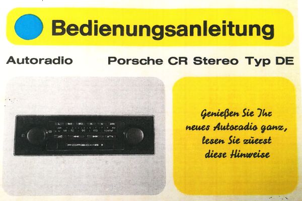 porsche 928 blaupunkt cr cassette radio stereo operator manual bedienungsanleitung type de