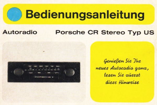 porsche 928 blaupunkt cr cassette radio stereo operator manual bedienungsanleitung type us