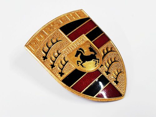 porsche red bar crest hood badge emblem AR 90155921020