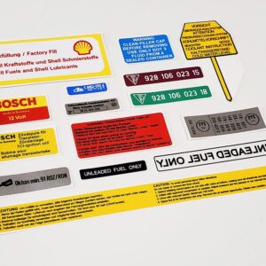 78 79 porsche 928 vinyl sticker decal shell bosch reproduction replica 91170100100 91100654100 92800651101 92860250300 92834701501 92810602315 92835502304 93000655100 211000258a 411000263 92836203002