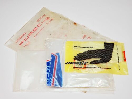 porsche emergency roadside spare tire change kit bag handling gloves plastic sheet owafix