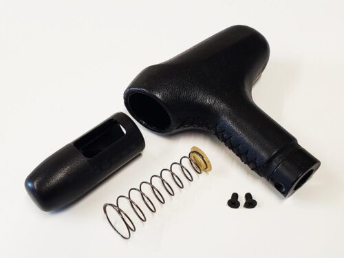 4sp auto shift handle, black leather, w/push-button & spring, 83-84 - Image 3