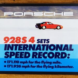 porsche-928-parts (1088) 86 87 1986 1987 porsche 928 s4 red poster print 24 30 24x30 limited edition fia international speed record set guiness world flying mile kilometer al holbert jr bonneville nevada