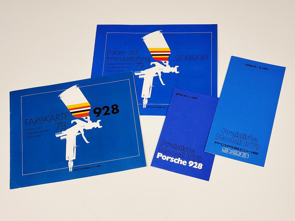 78 79 porsche 928 pricelist preisliste paint interior color chart booklet brochure farbkarte farben innenausstattung option code prices
