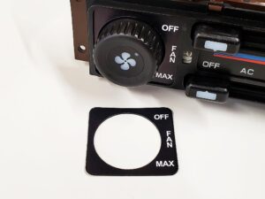 porsche 928 hvac heat climate control fan blower sticker off max