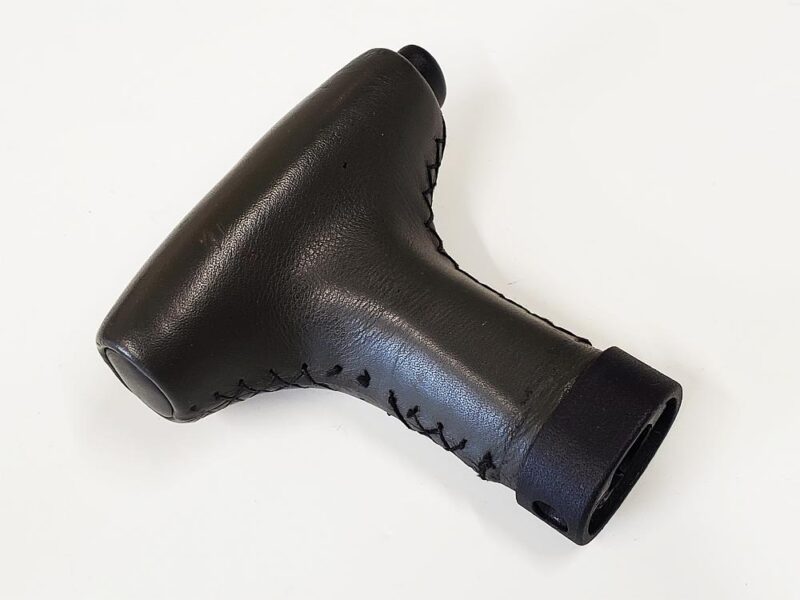 Leather auto shifter handle w/push-button & boot, 85-95