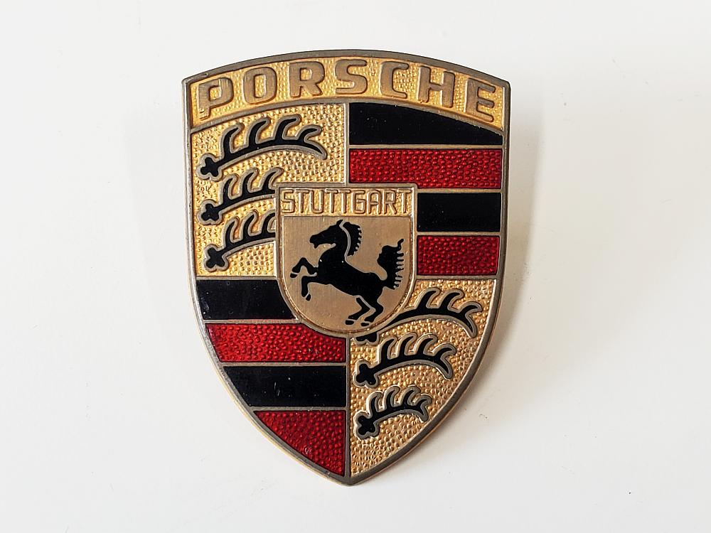 porsche red bar crest hood badge emblem AR 90155921020