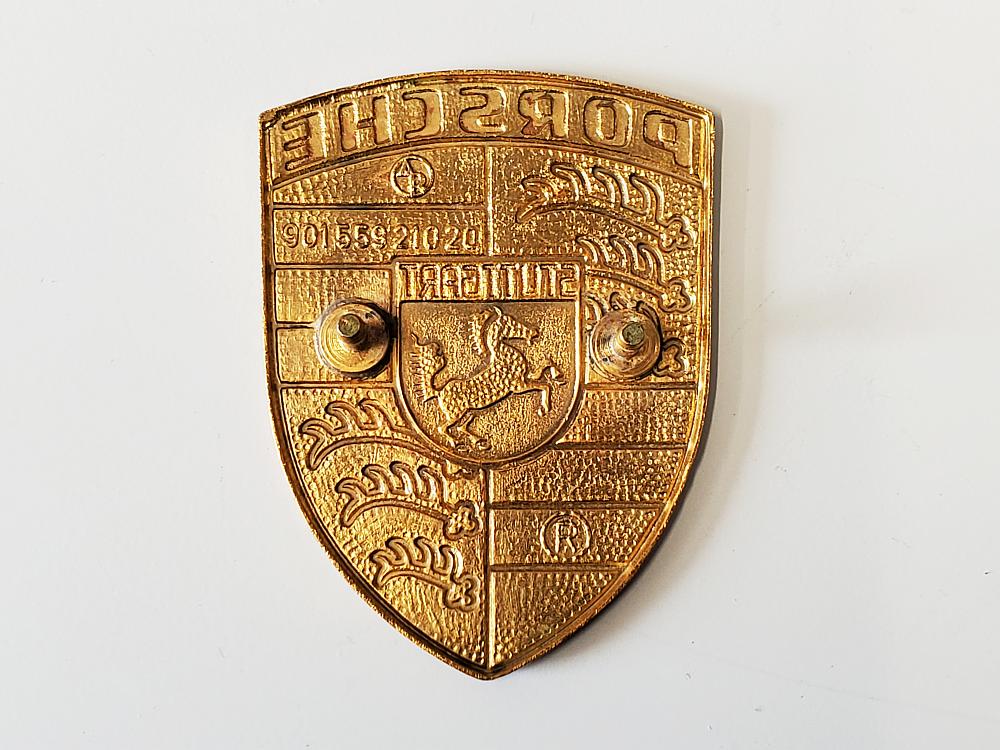 porsche red bar crest hood badge emblem AR 90155921020
