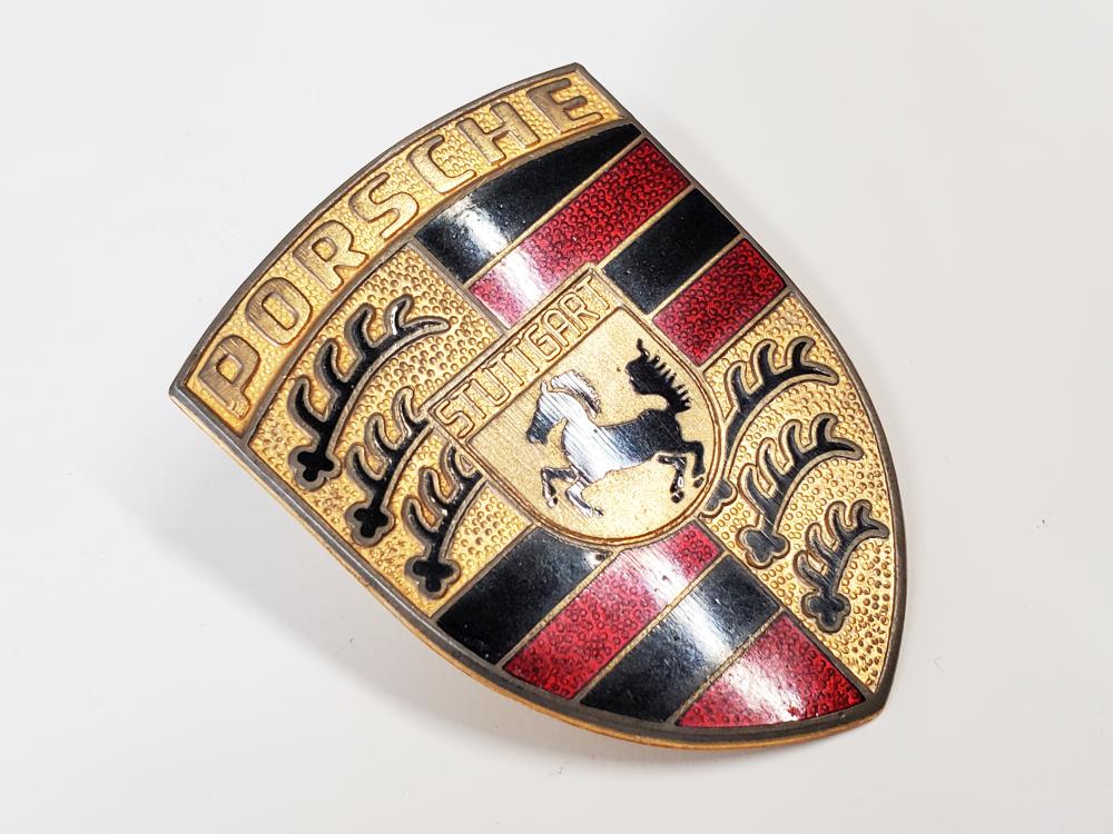 porsche red bar crest hood badge emblem AR 90155921020