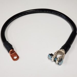 78 Porsche 928 NEW reproduction battery negative ground cable with black PVC-coated 2 gauge stranded copper wire, p/n 92861200900